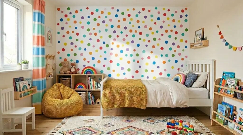 10 Easy Wall Painting Ideas for Kids' Rooms Using Simple Tape Hacks & Bright Happy Colors