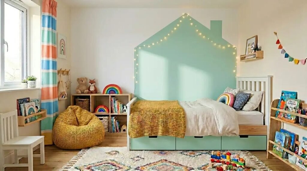 10 Easy Wall Painting Ideas for Kids' Rooms Using Simple Tape Hacks & Bright Happy Colors