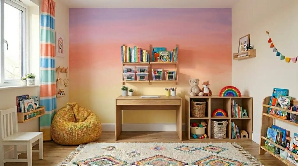 10 Easy Wall Painting Ideas for Kids' Rooms Using Simple Tape Hacks & Bright Happy Colors