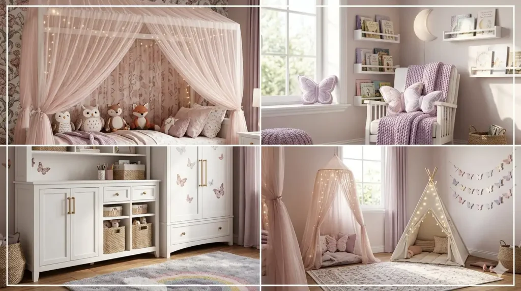 15 Stunning Kids Room Designs & Girls Bedroom Ideas Inspired by Soft Fairy Magic & Cozy Canopies