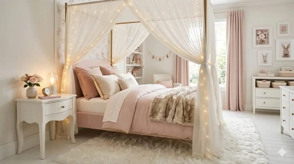 15 Stunning Kids Room Designs & Girls Bedroom Ideas Inspired by Soft Fairy Magic & Cozy Canopies