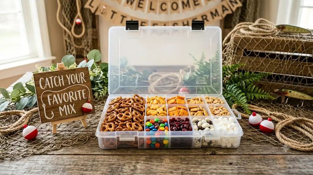 13 Clever Fisherman Baby Shower Ideas Using Tackle Box Snacks
