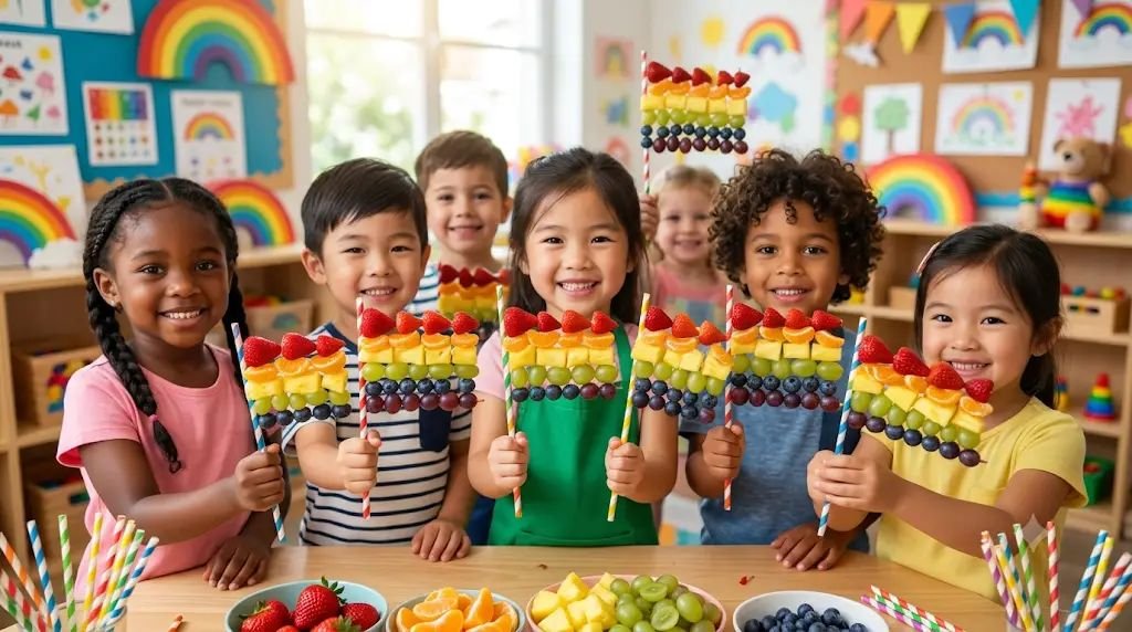 13 Bright Pride Crafts for Kids Using Fresh & Yummy Fruit Rainbows