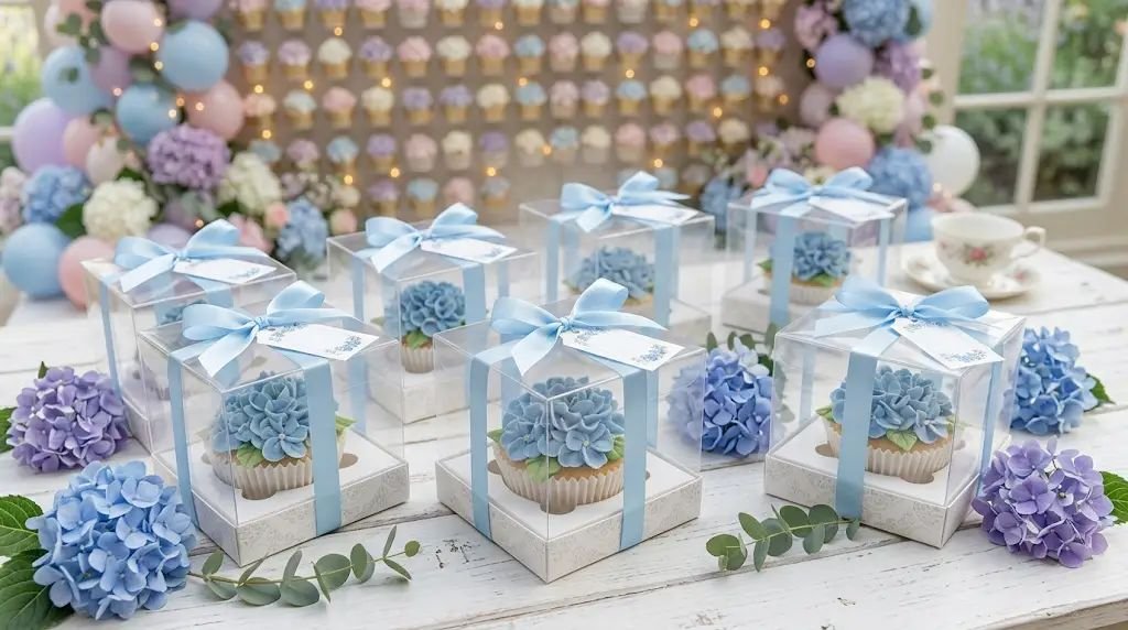 11 Tasty Hydrangea Baby Shower Ideas Featuring Stunning Piped Cupcakes