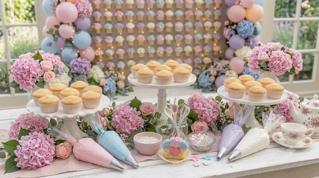 11 Tasty Hydrangea Baby Shower Ideas Featuring Stunning Piped Cupcakes