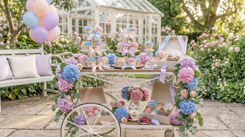 11 Tasty Hydrangea Baby Shower Ideas Featuring Stunning Piped Cupcakes