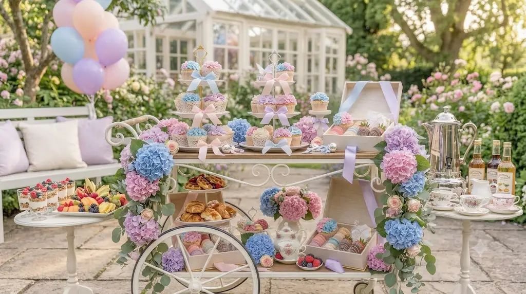 11 Tasty Hydrangea Baby Shower Ideas Featuring Stunning Piped Cupcakes