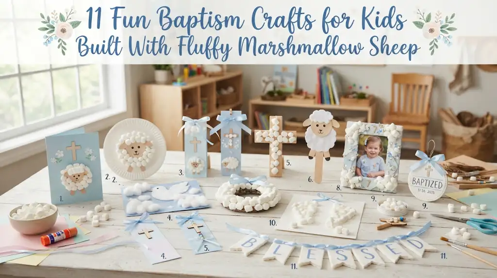 11 Fun Baptism Crafts for Kids Built With Fluffy Marshmallow Sheep