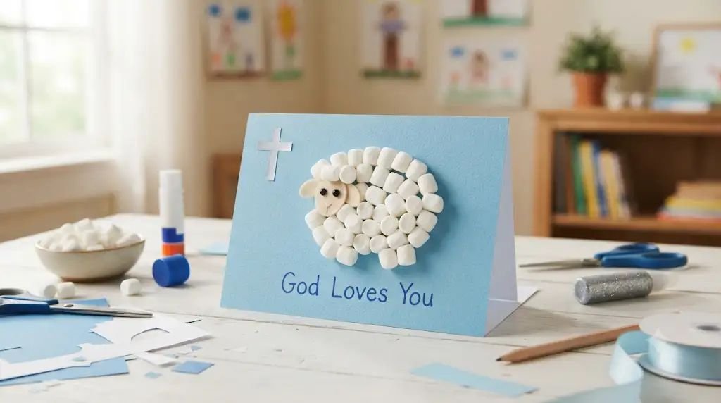 11 Fun Baptism Crafts for Kids Built With Fluffy Marshmallow Sheep