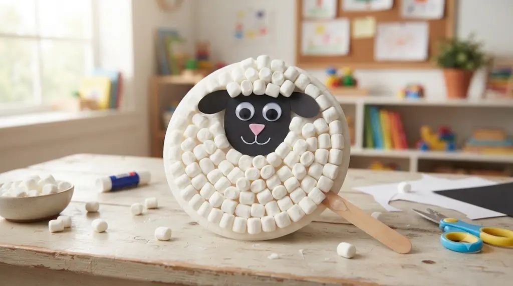 11 Fun Baptism Crafts for Kids Built With Fluffy Marshmallow Sheep