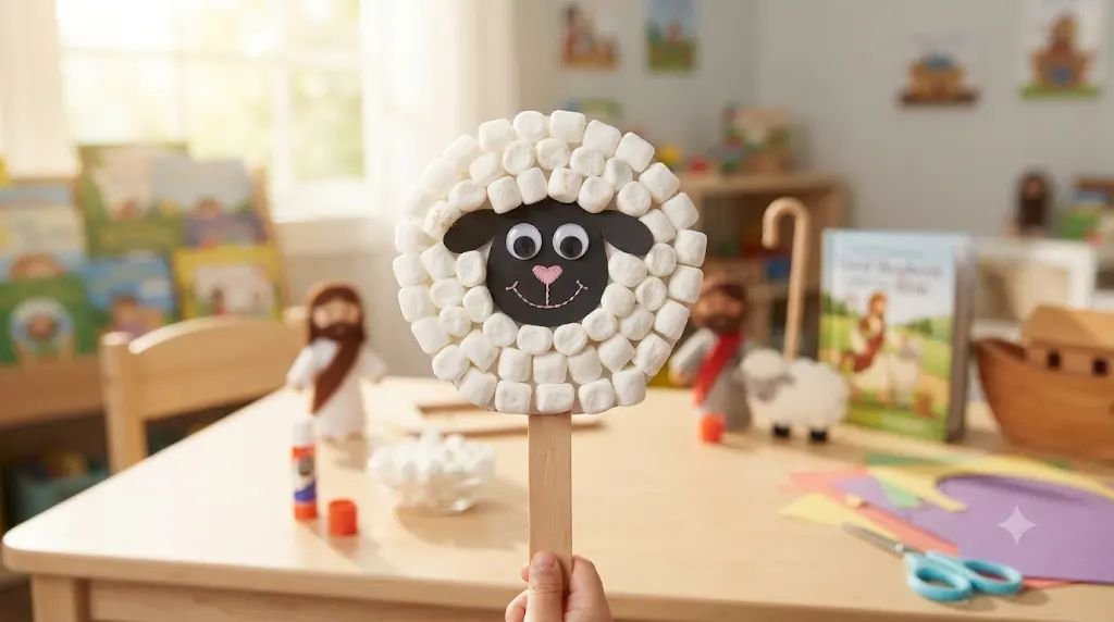 11 Fun Baptism Crafts for Kids Built With Fluffy Marshmallow Sheep