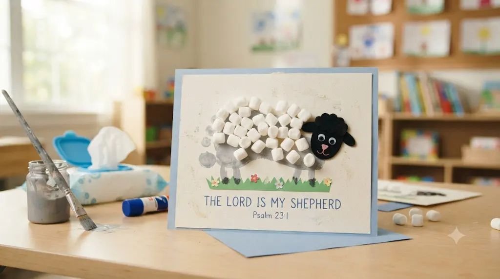 11 Fun Baptism Crafts for Kids Built With Fluffy Marshmallow Sheep