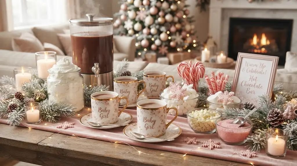13 Yummy Winter Baby Shower Ideas for a Girl Built With Edible Pink Snowflakes