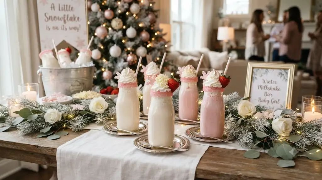 13 Yummy Winter Baby Shower Ideas for a Girl Built With Edible Pink Snowflakes