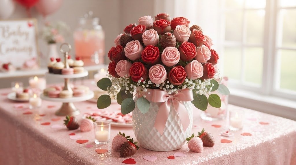 10 Yummy Valentine Baby Shower Decoration Ideas Using Stunning Edible Centrepieces