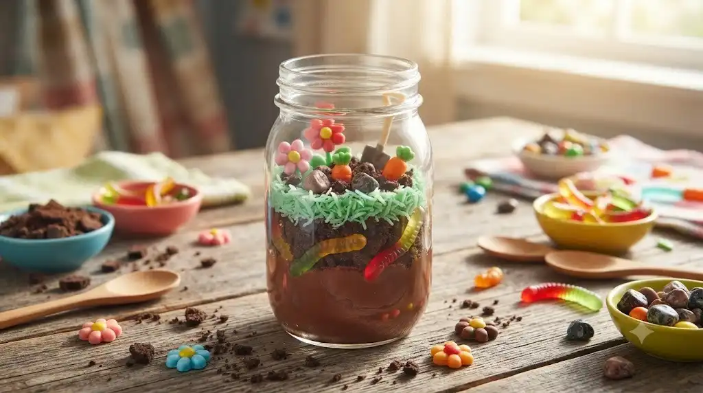 13 Fun Jar Crafts for Kids Featuring Edible Chocolate Terrariums