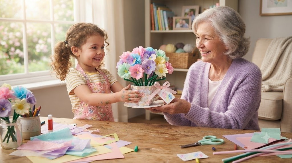 11 Sweet Grandma Mothers Day Crafts for Kids Inspired by Edible Flowers