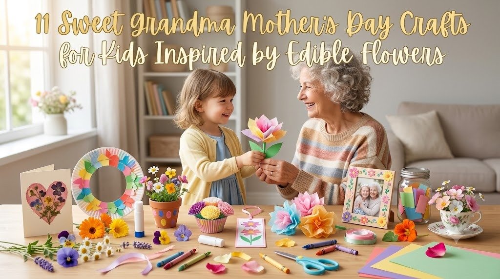 11 Sweet Grandma Mothers Day Crafts for Kids Inspired by Edible Flowers