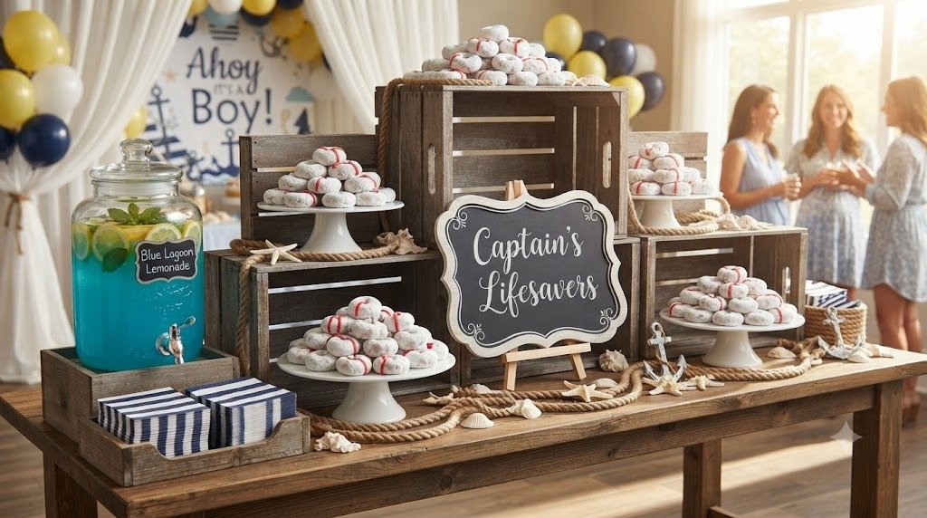10 Sweet Ahoy It's a Boy Baby Shower Ideas Built With Yummy Donut Lifesavers