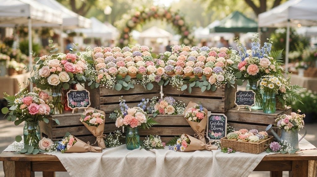11 Tasty Baby in Bloom Shower Ideas Decorations Using Floral Cupcake Boards