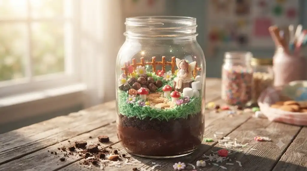 13 Fun Jar Crafts for Kids Featuring Edible Chocolate Terrariums