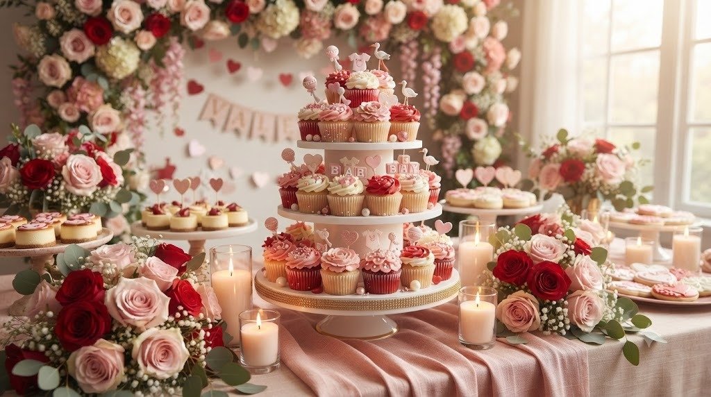 10 Yummy Valentine Baby Shower Decoration Ideas Using Stunning Edible Centrepieces