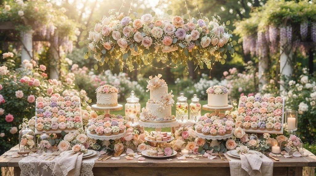 11 Tasty Baby in Bloom Shower Ideas Decorations Using Floral Cupcake Boards