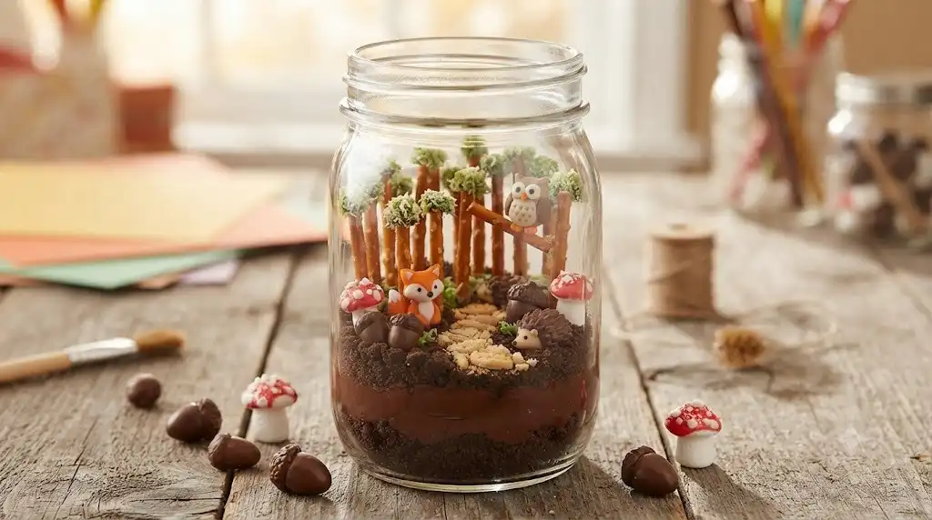 13 Fun Jar Crafts for Kids Featuring Edible Chocolate Terrariums